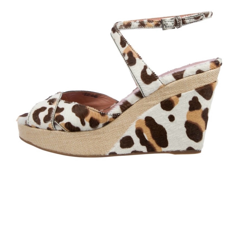 Alaia Pony hair Print Wedge Sandals/Shoes/Sandals